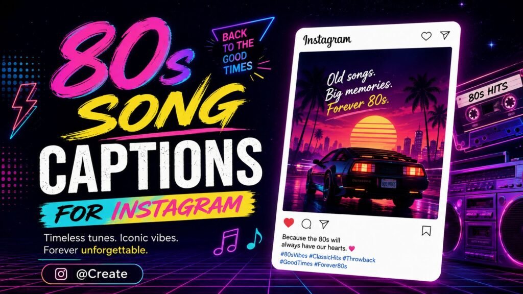 80s Song Captions for Instagram