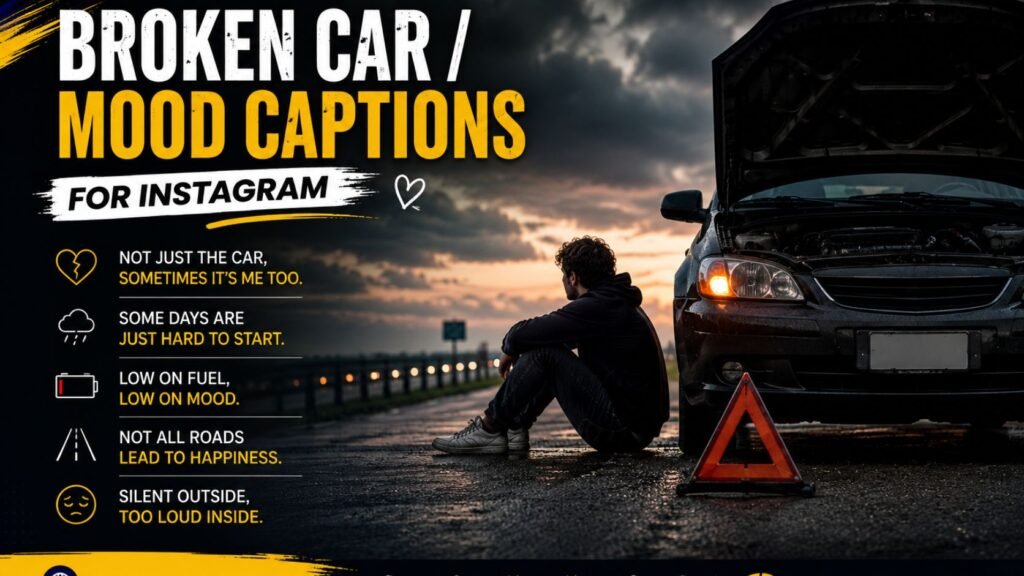 Broken Car Mood Captions for Instagram
