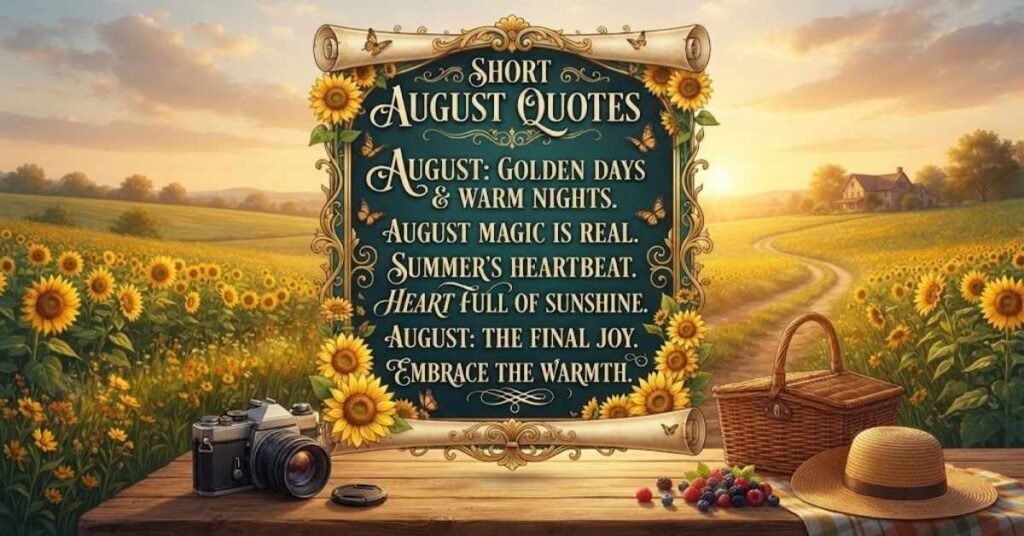 Short August Quotes
